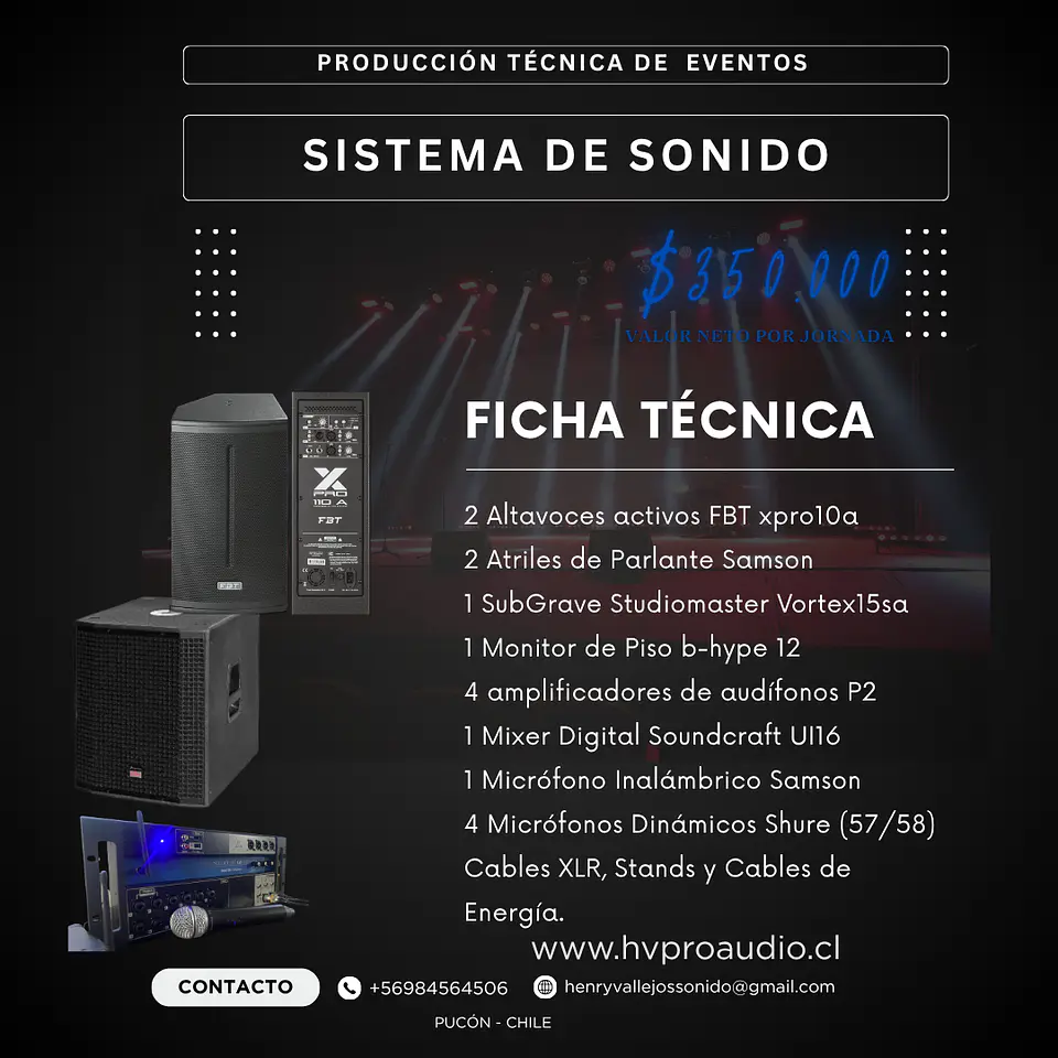 Arriendo de Sonido en Pucón y Villarrica | HV ProAudio 1