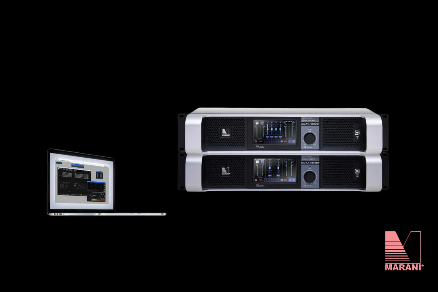 MDA-KDM puertos Ethernet, DANTE, entradas AES3