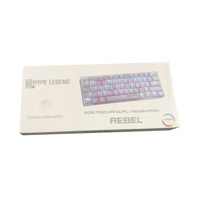 Teclado Mecánico 60% White Rebel Red Switch 