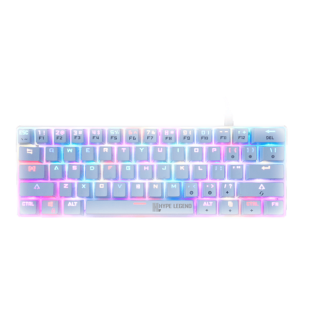 Teclado Mecánico 60% White Rebel Red Switch 