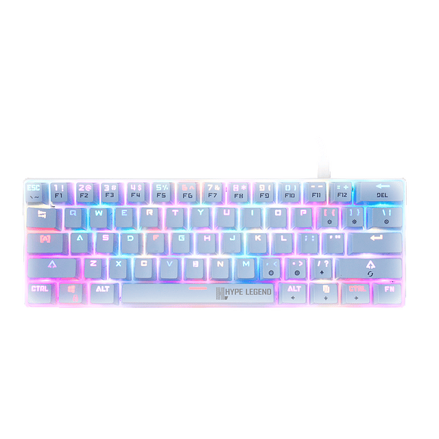 Teclado Mecánico 60% White Rebel Brown Switch 