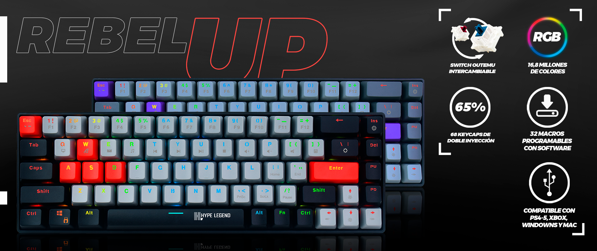 TECLADOS REBEL UP Y SUPER REBEL UP