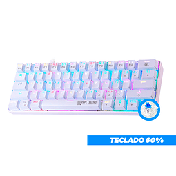 Teclado Mecánico 60% White Rebel Blue Switch 