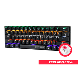 Teclado Mecánico 60% Black Rebel Red Switch