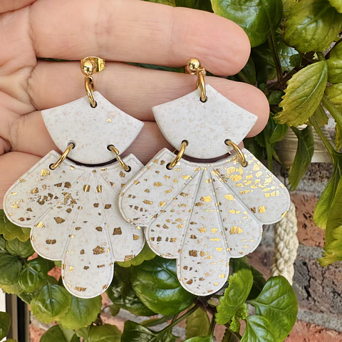 Aritos abanicos de oro 💛