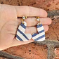 Aritos con forma de corazon envejecido colgante 💙  - Miniatura 2
