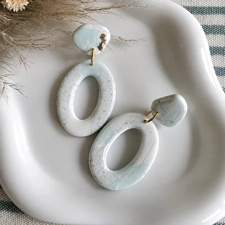 Óvalo Jade color verde agua 💎 2