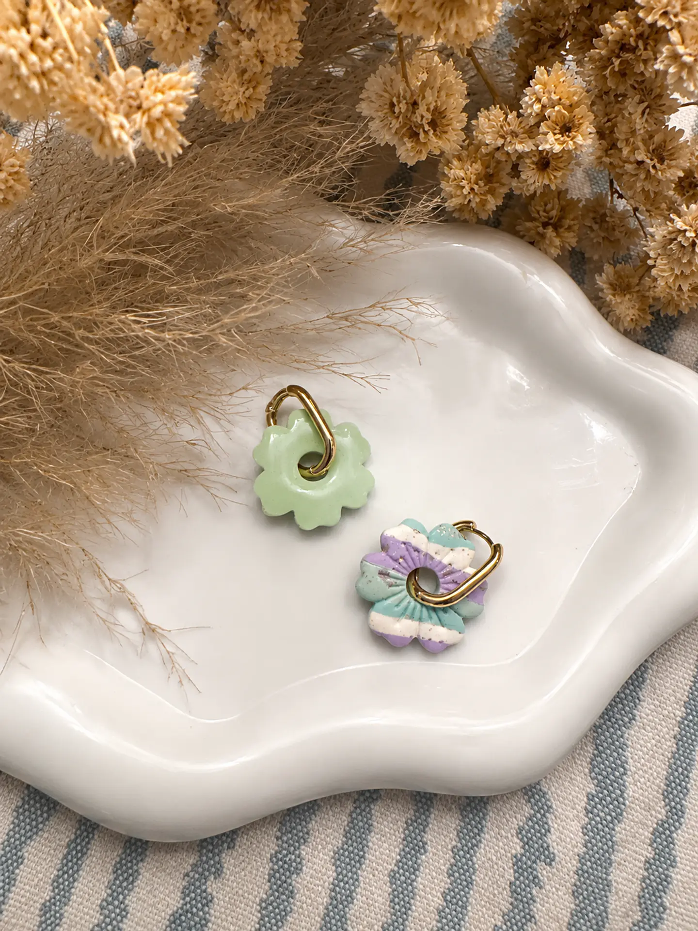 🌸 Aritos Flor Pastel 🍰 Charm 🌸 Reversibles 3