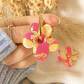 Aritos Flores rosa y limones + Argolla Dorada - Miniatura 1