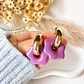 💜✨ Aritos Flor Lavanda Charm - Miniatura 1