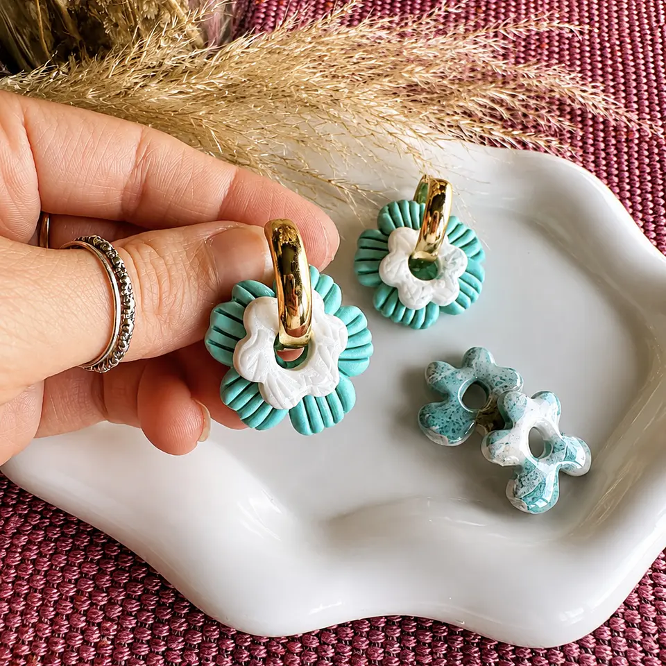 Pack de Charms Florales Intercambiables Aqua 🌊🌼 2