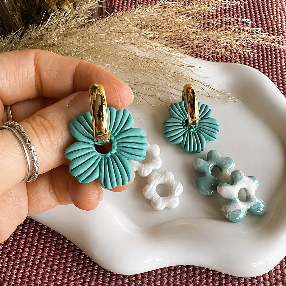 Pack de Charms Florales Intercambiables Aqua 🌊🌼 3