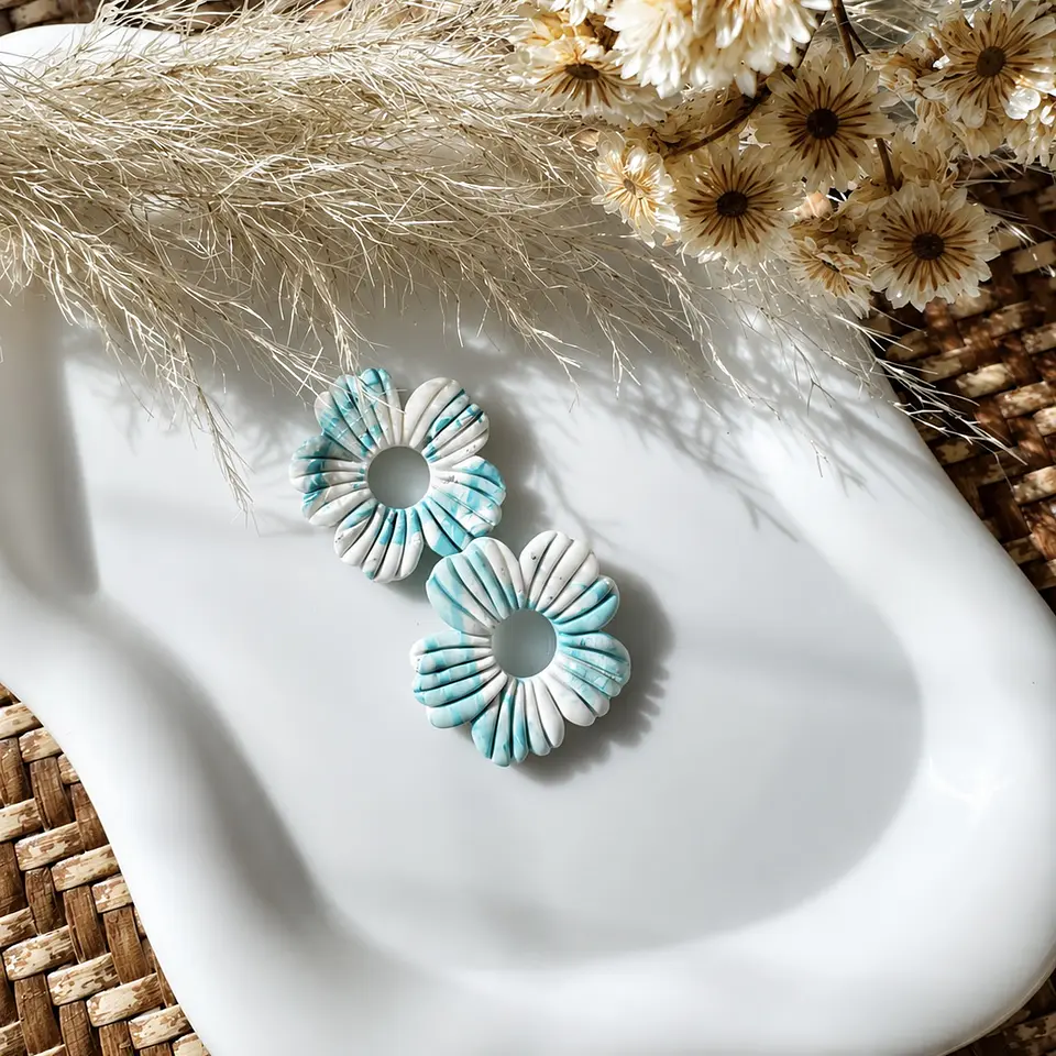 🌿💙 Charm Flor Aguamarina 2