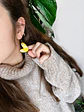 Aritos Corazón Rayas Mostaza 💛 - Miniatura 2