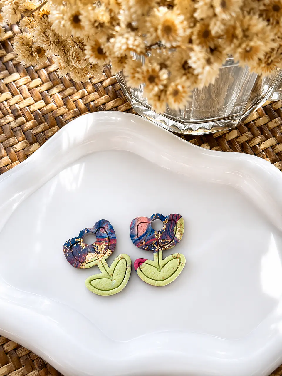 🌷 Charm Flor Tulipan Acuarela azul🌷 2
