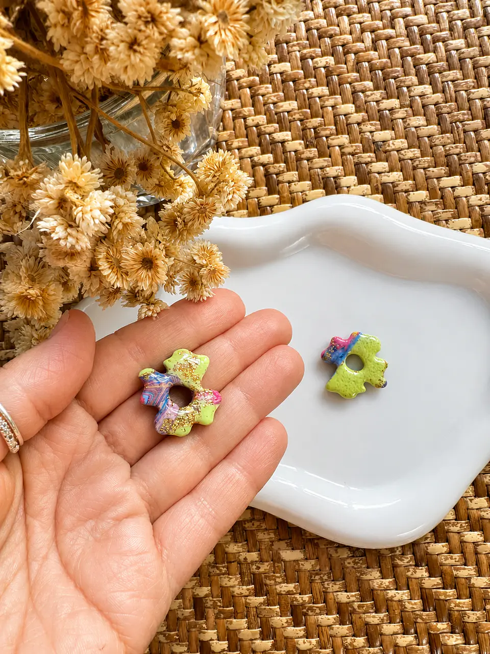 💚Charm Flor Verde Lima Multicolor 💚 1