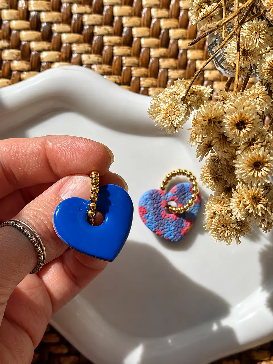 💙 Charm Corazón Flores Pop Reversibles 💙 Talla M Mate 4