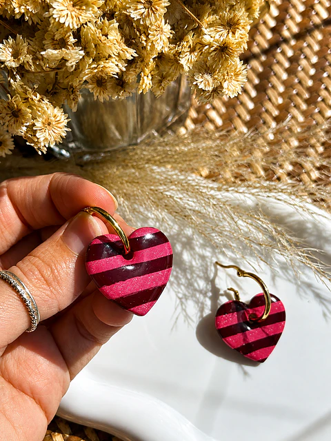 🌺 Charm Corazón Rayas Pop 🌺