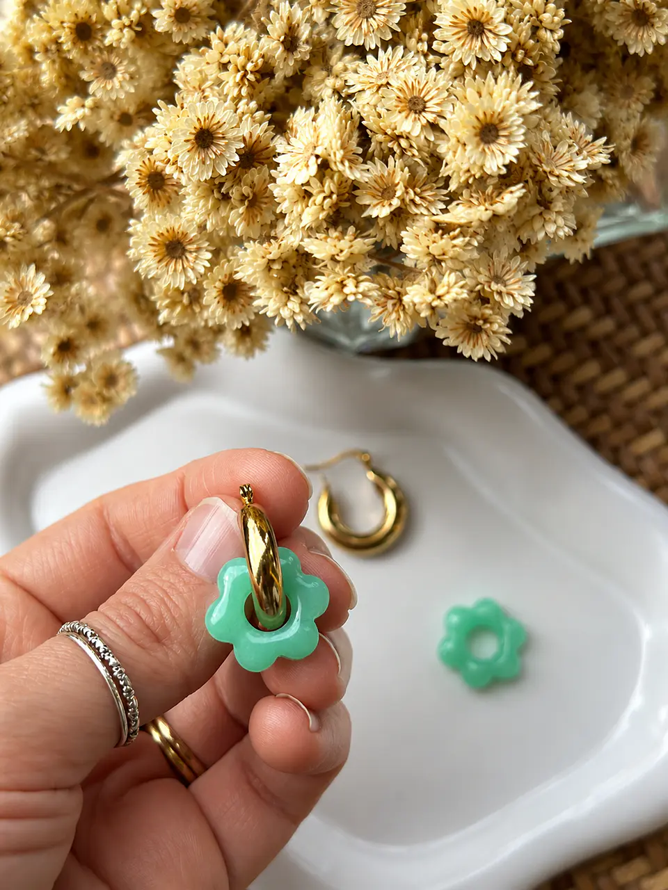 🌸 Charm Flor Verde Menta 🌸 2