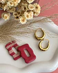 🌸 Charm Rectangular Rayado Rosa y Nude 🌸 - Miniatura 2