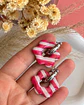 🌸 Charm Flor Rayada Fucsia y Nude 🌸 - Miniatura 1