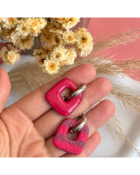 🌸 Charm Cuadrado Fucsia y Malva 🌸