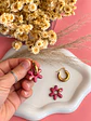 🌸 Charm Flor Fucsia y Burdeo y rayas 🌸 - Miniatura 3