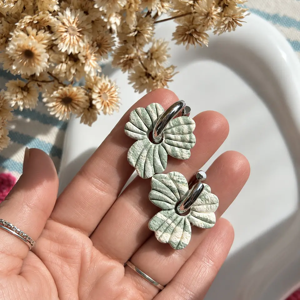 🌿 Charm Flor Textura Verde Sage 🌿 3
