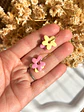 🌸 Set de Aros Florcitas Dobles Rosa y Amarillo 🌸 - Miniatura 1