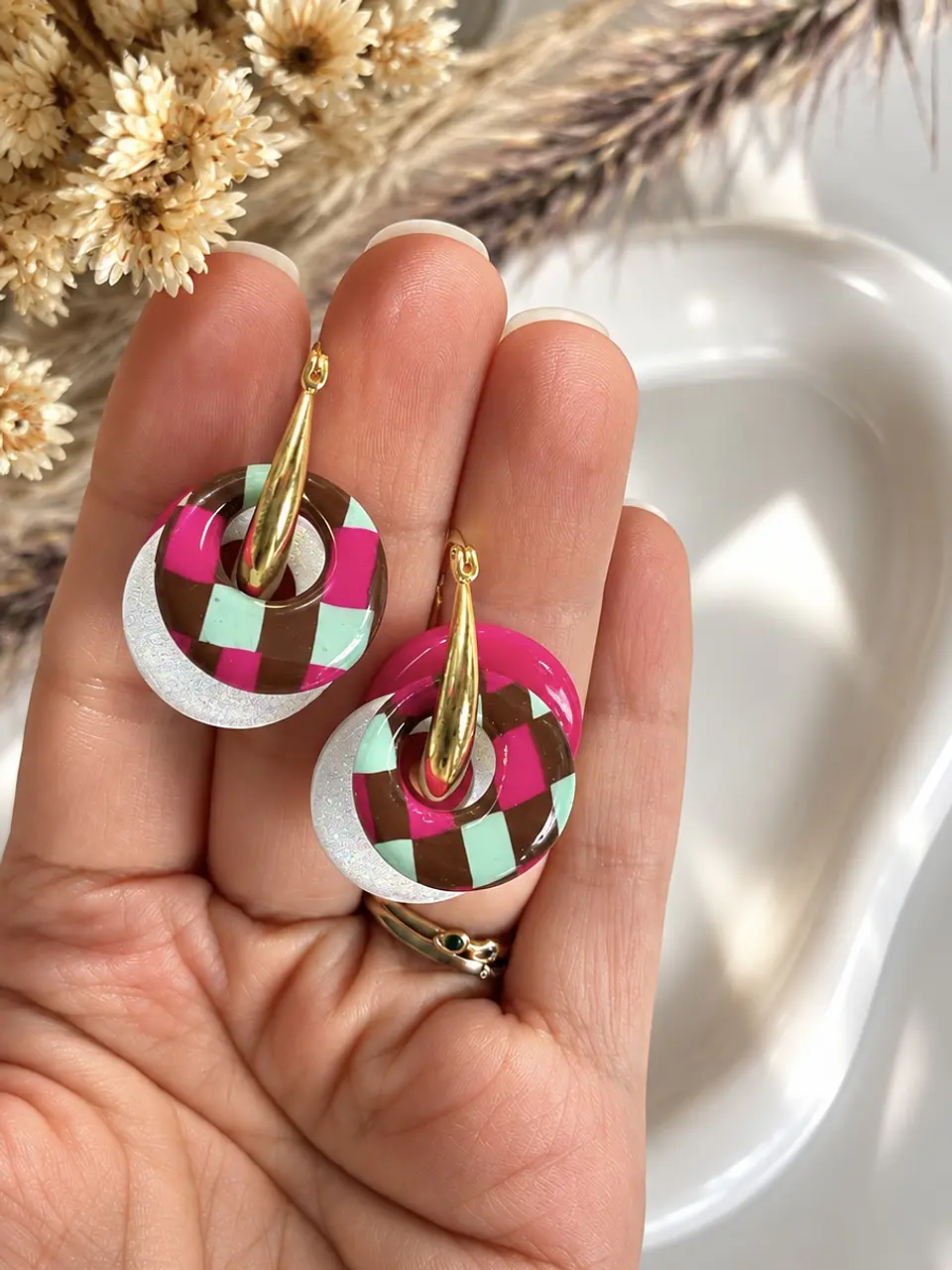 🩷 Pack de Charms Frutos Rojos y Menta 🩷 Incluye Argollas 9