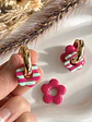 🩷 Set Flor Pop 🩷 Incluye Argollas - Miniatura 3