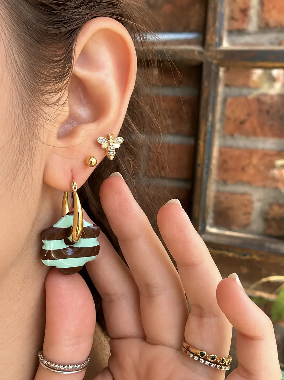🤎 Set Chocolate Menta 🤎 Incluye Argollas 2