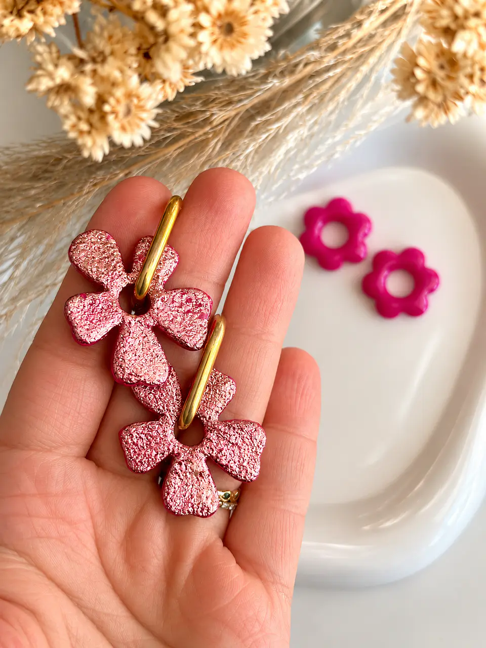 🩷 Set Flor Destello 🩷 Incluye Argollas 2