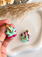 🩷 Set Flor Rayada 🩷 Incluye Argollas - Miniatura 1