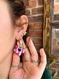 🩷 Set Flor Rayada 🩷 Incluye Argollas - Miniatura 2