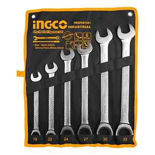 SET LLAVES PUNTA/CHICHARRA INGCO INDUSTRIAL 6 PIEZAS 19-32MM_HKSPAR1061