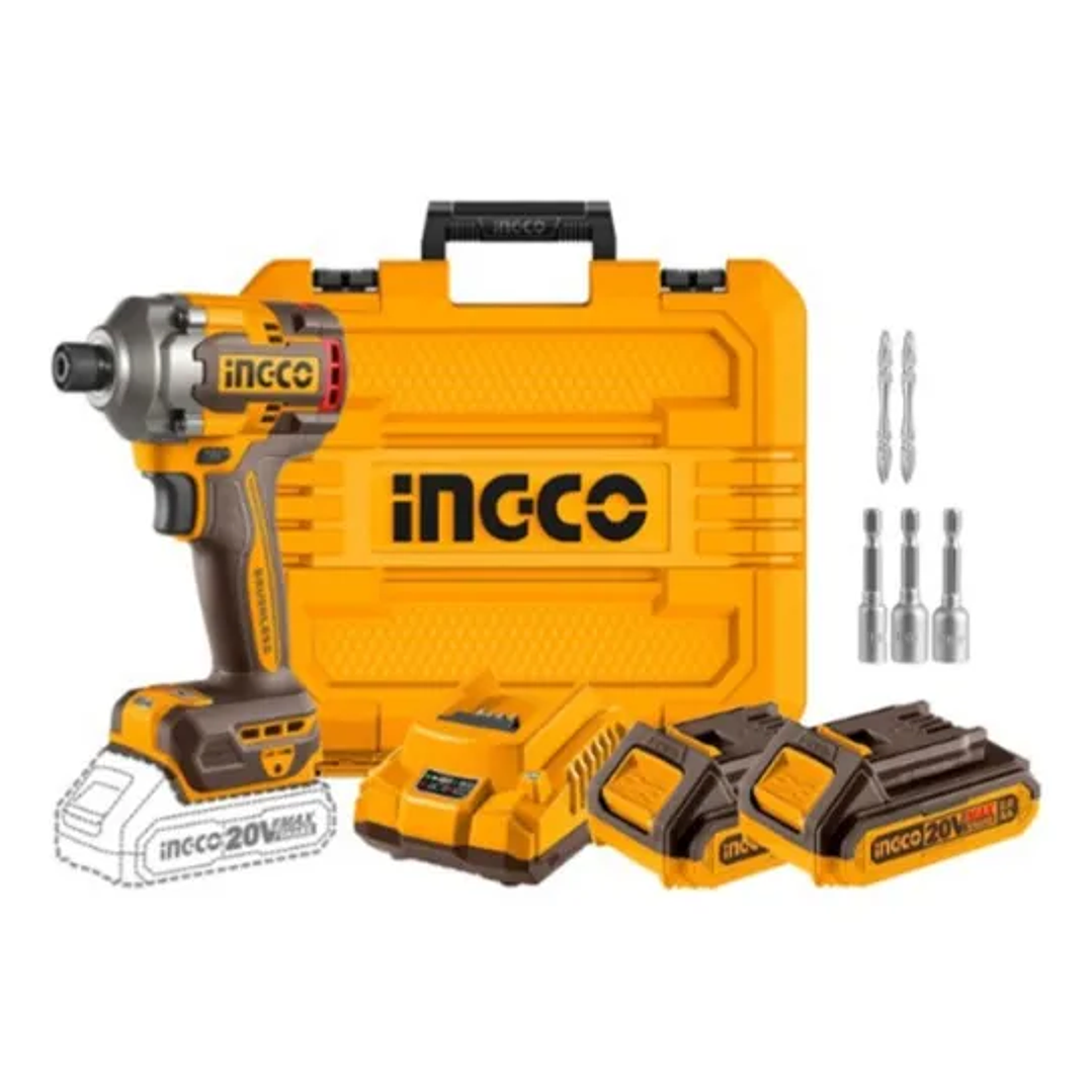 ATORNILLADOR IMPACTO BL INGCO +2 BAT 2AH Y CARG 1/4