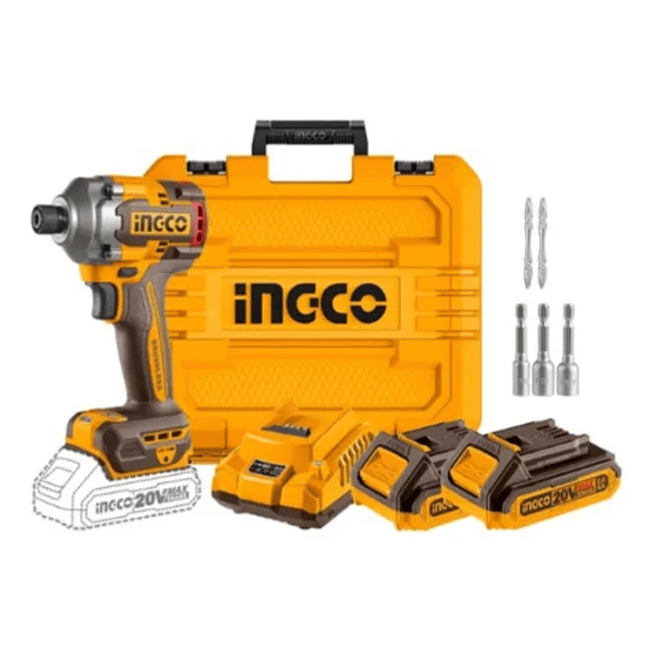 ATORNILLADOR IMPACTO BL INGCO +2 BAT 2AH Y CARG 1/4
