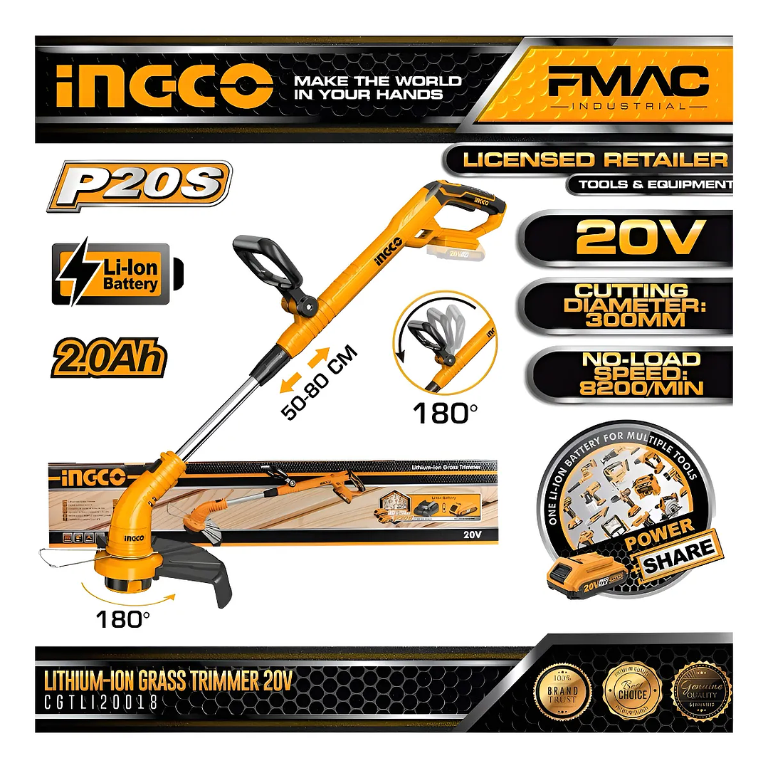 ORILLADORA INGCO INALAMBRICA 20V_CGTLI20018 5
