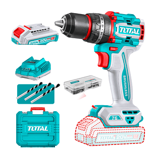 Taladro de Impacto Inalambrico 13mm 20V 76nm con Bateria y Cargador Total