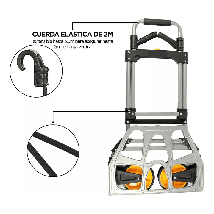 CARRO PLEGABLE MIRLO 52X50X115CM TIPO YEGUA CON ASA ACERO 150KG_2022DD(DBS) 2