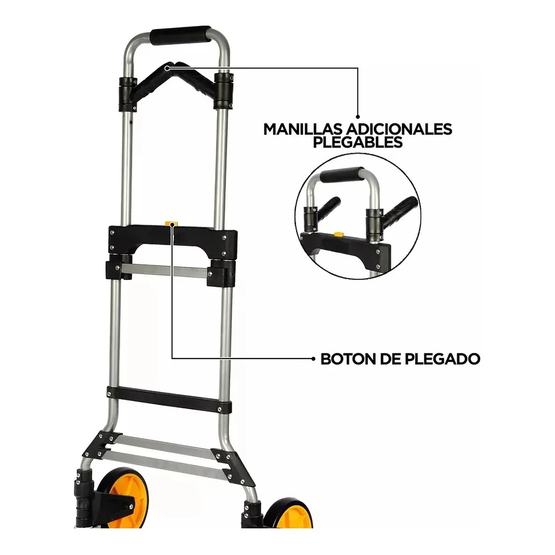 CARRO PLEGABLE MIRLO 52X50X115CM TIPO YEGUA CON ASA ACERO 150KG_2022DD(DBS) 4