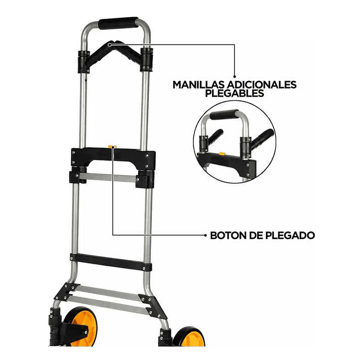 CARRO PLEGABLE MIRLO 52X50X115CM TIPO YEGUA CON ASA ACERO 150KG_2022DD(DBS) 4