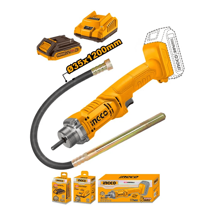 VIBRADOR DE CONCRETO INGCO + BAT 2AH Y CARG NORMAL 35X1200MM 20V_CCVLI2023011 3
