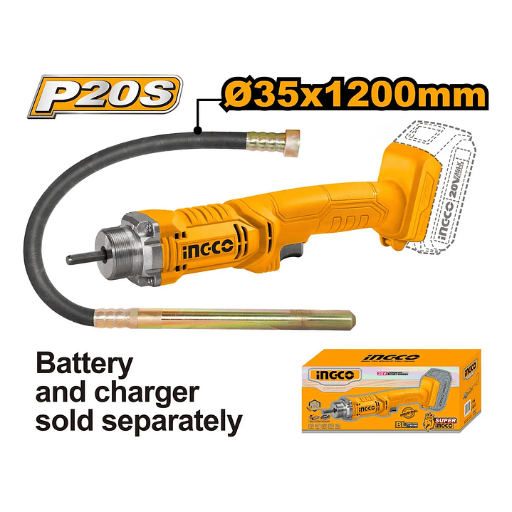 VIBRADOR DE CONCRETO INGCO + BAT 2AH Y CARG NORMAL 35X1200MM 20V_CCVLI2023011 4