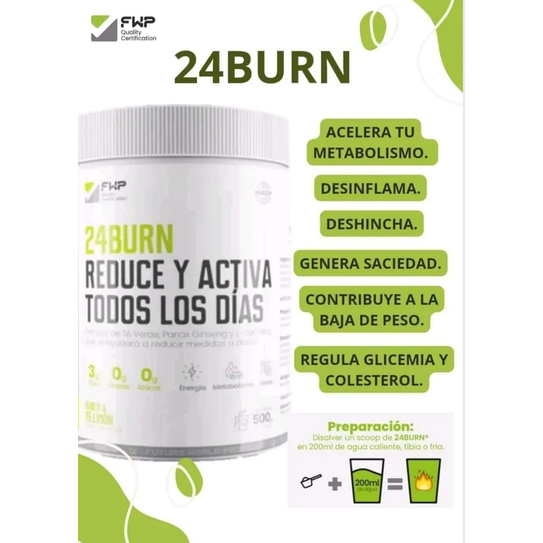 24 Burn Fwp Energizante y reductor de tallas 500gr Original 6