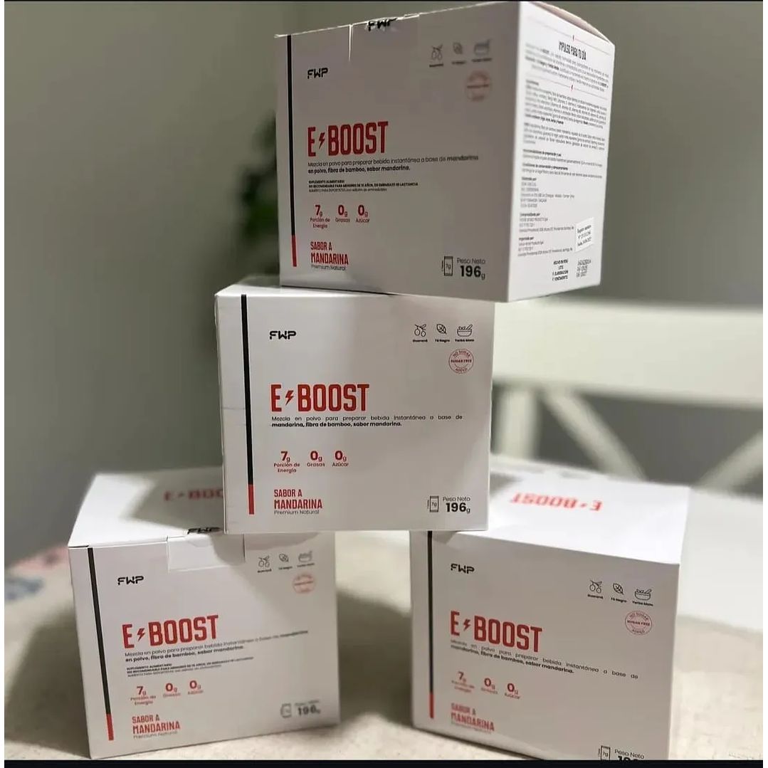 E-boost Energizante Natural Sabor Mandarina 0% Azúcar Fwp 4