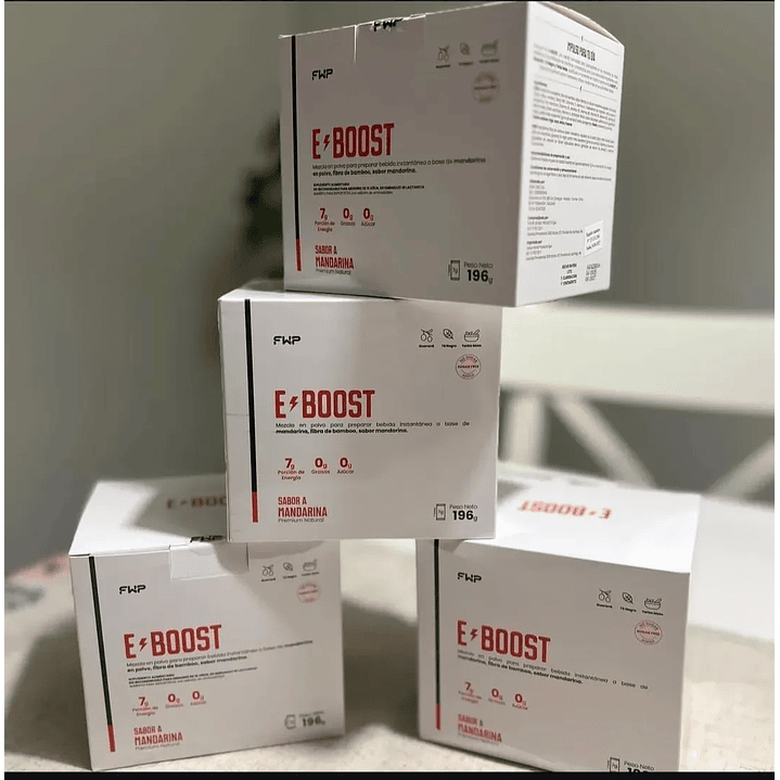 E-boost Energizante Natural Sabor Mandarina 0% Azúcar Fwp 4