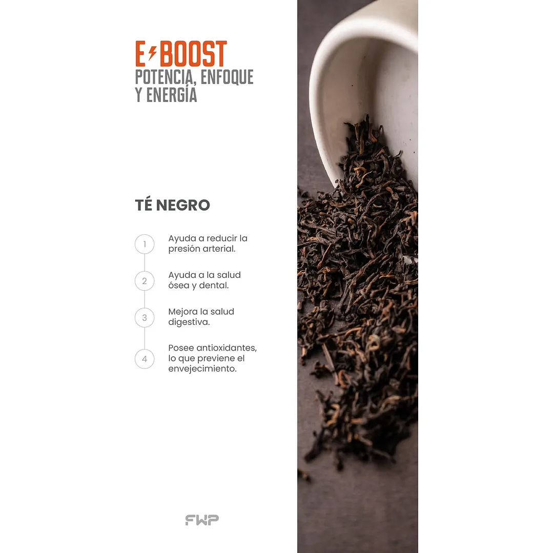 E-boost Energizante Natural Sabor Mandarina 0% Azúcar Fwp 6