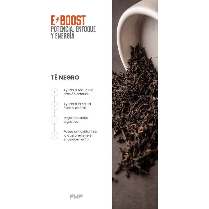 E-boost Energizante Natural Sabor Mandarina 0% Azúcar Fwp 6